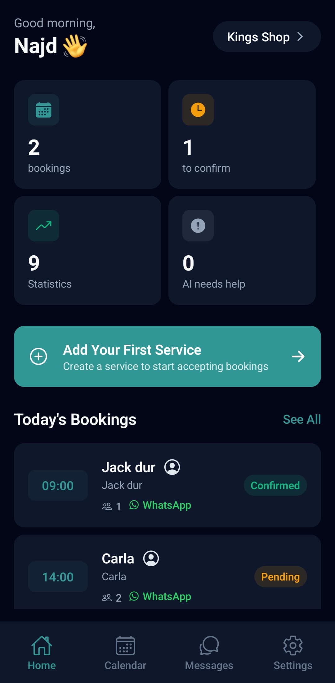 SlotlyBooking app screenshot