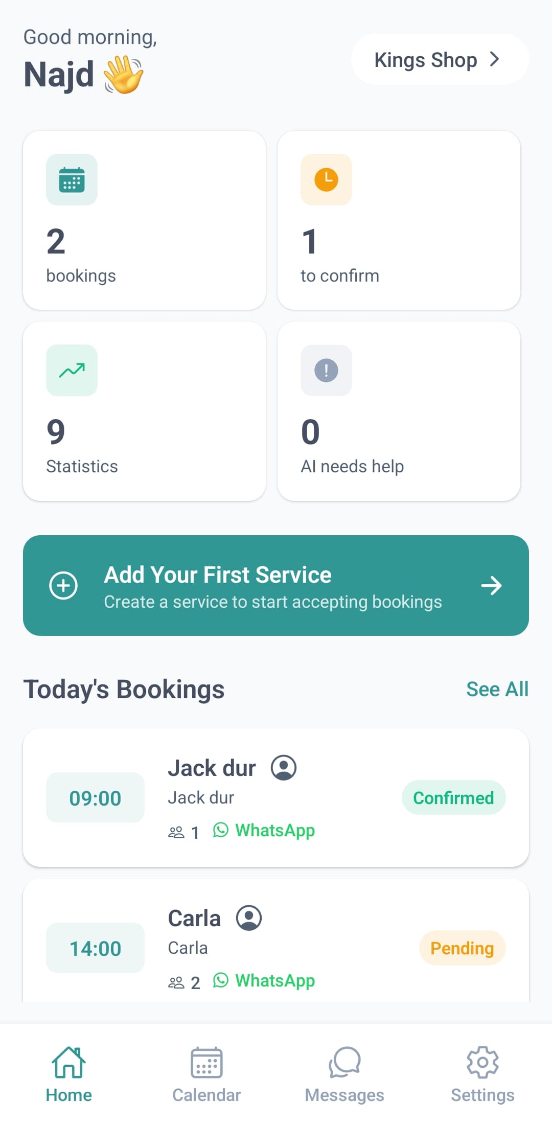 SlotlyBooking app screenshot